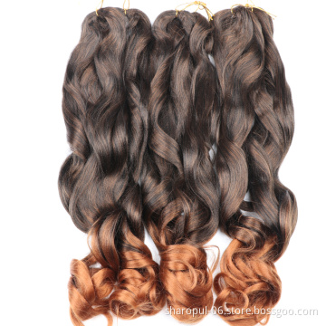 curly braiding hair extension 22inch box wavy braiding hair style Jumbo yaki crochet braids